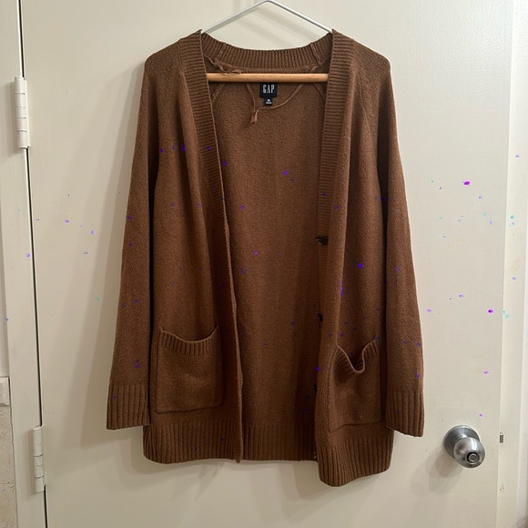 Gap CashSoft Boyfriend Cardigan in Cocoa Powder Brown, XS - Picture 1 of 4